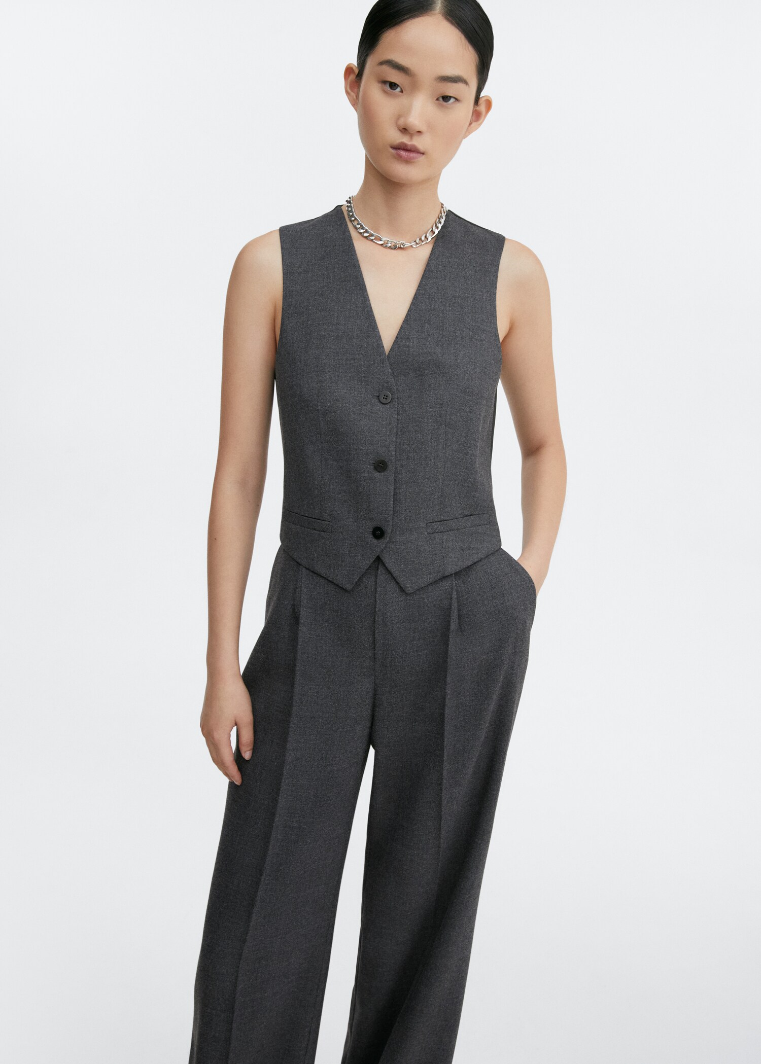 Structured suit waistcoat