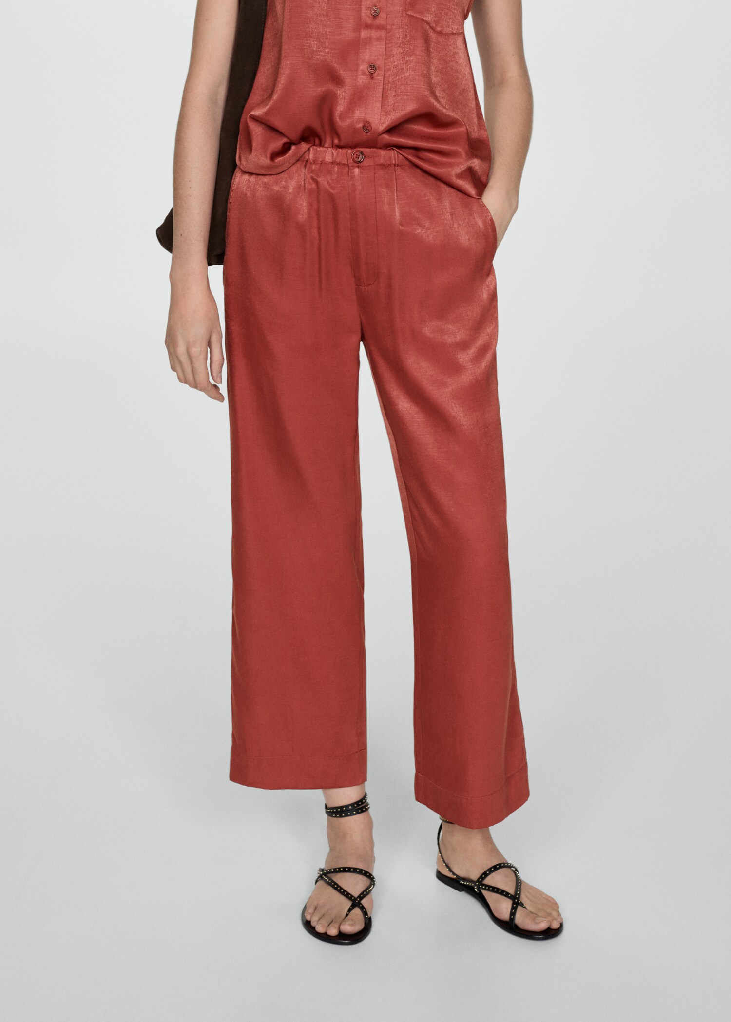 Satin crop pants