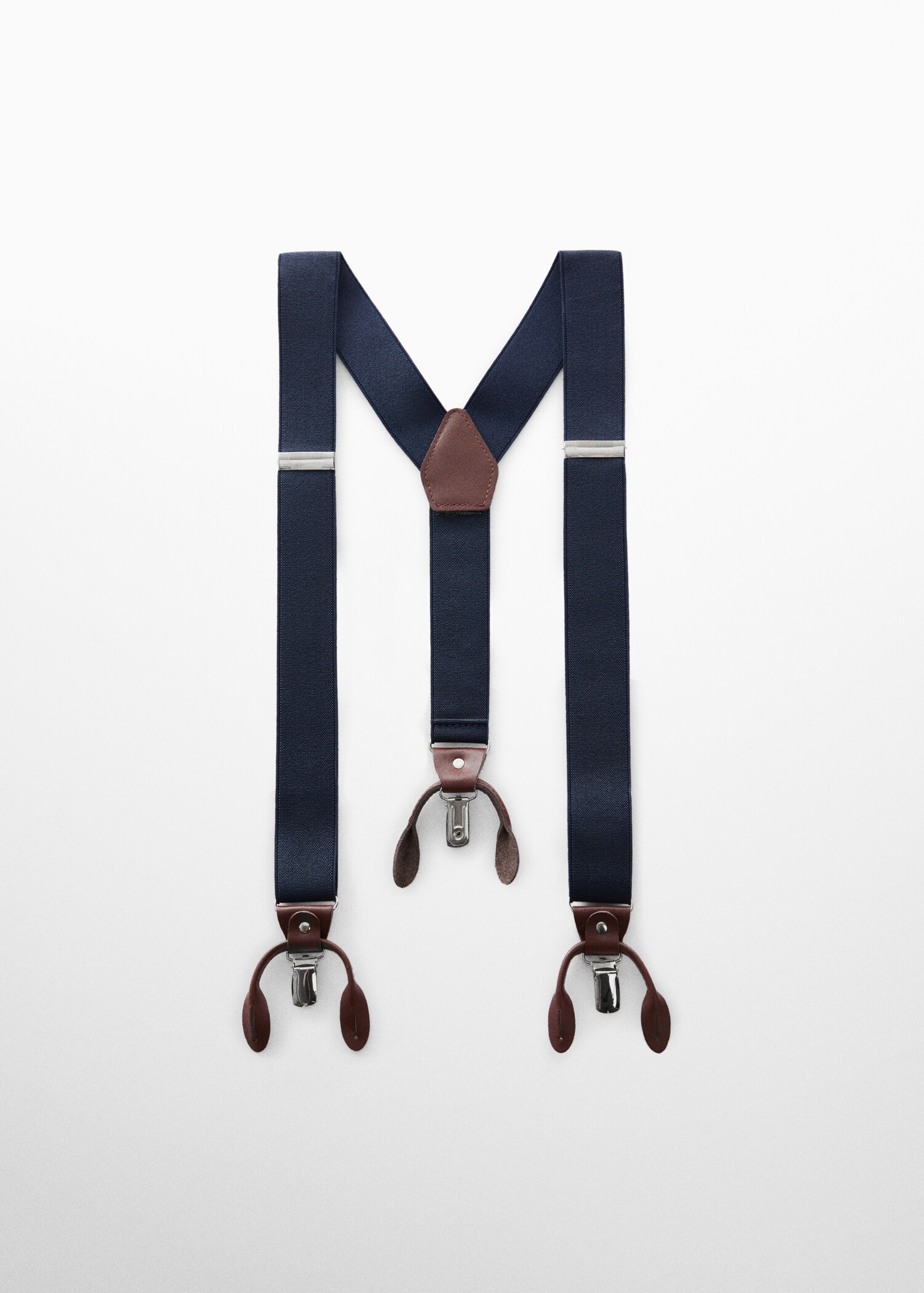 Adjustable elastic straps with leather details