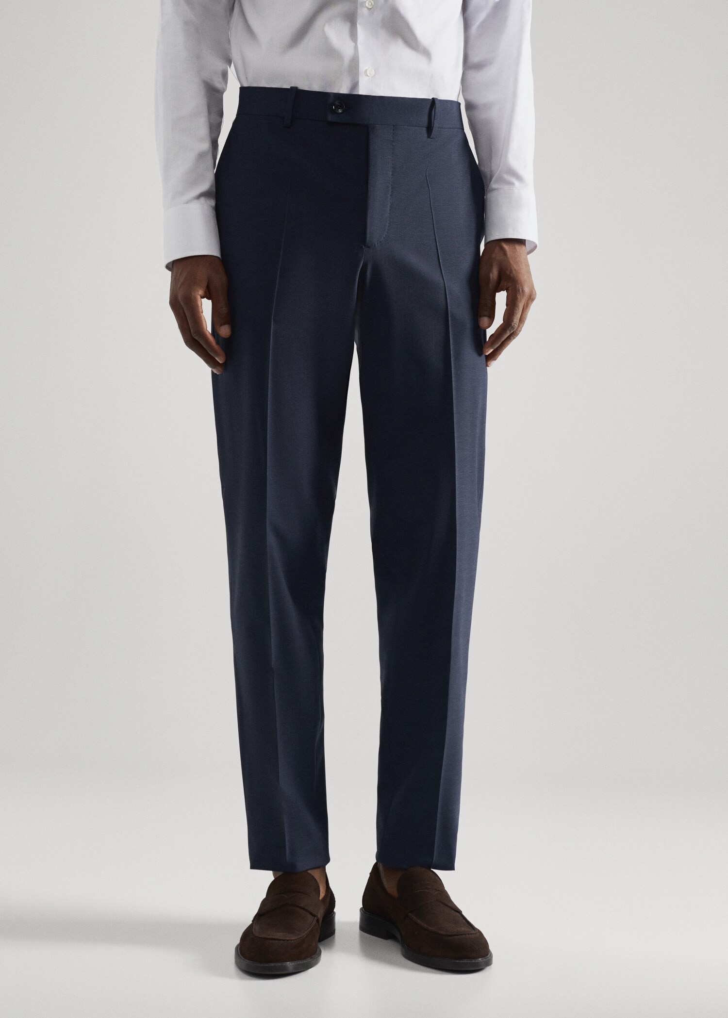 Slim fit wool suit pants