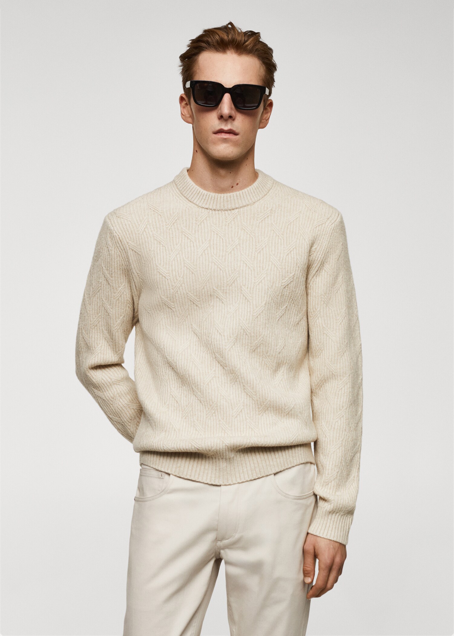 Braided knitted sweater