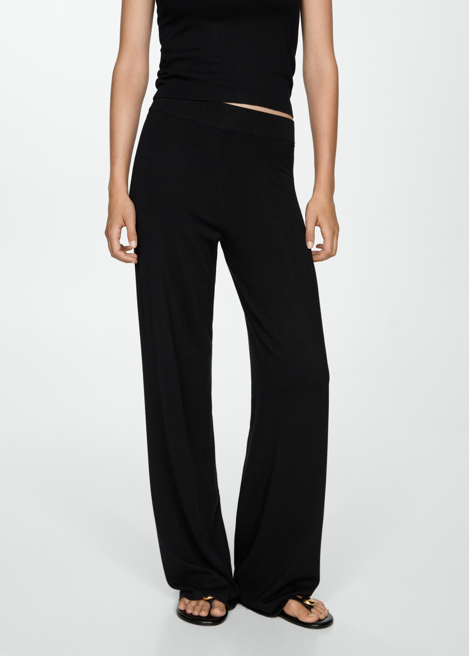 Knitted wide leg pants