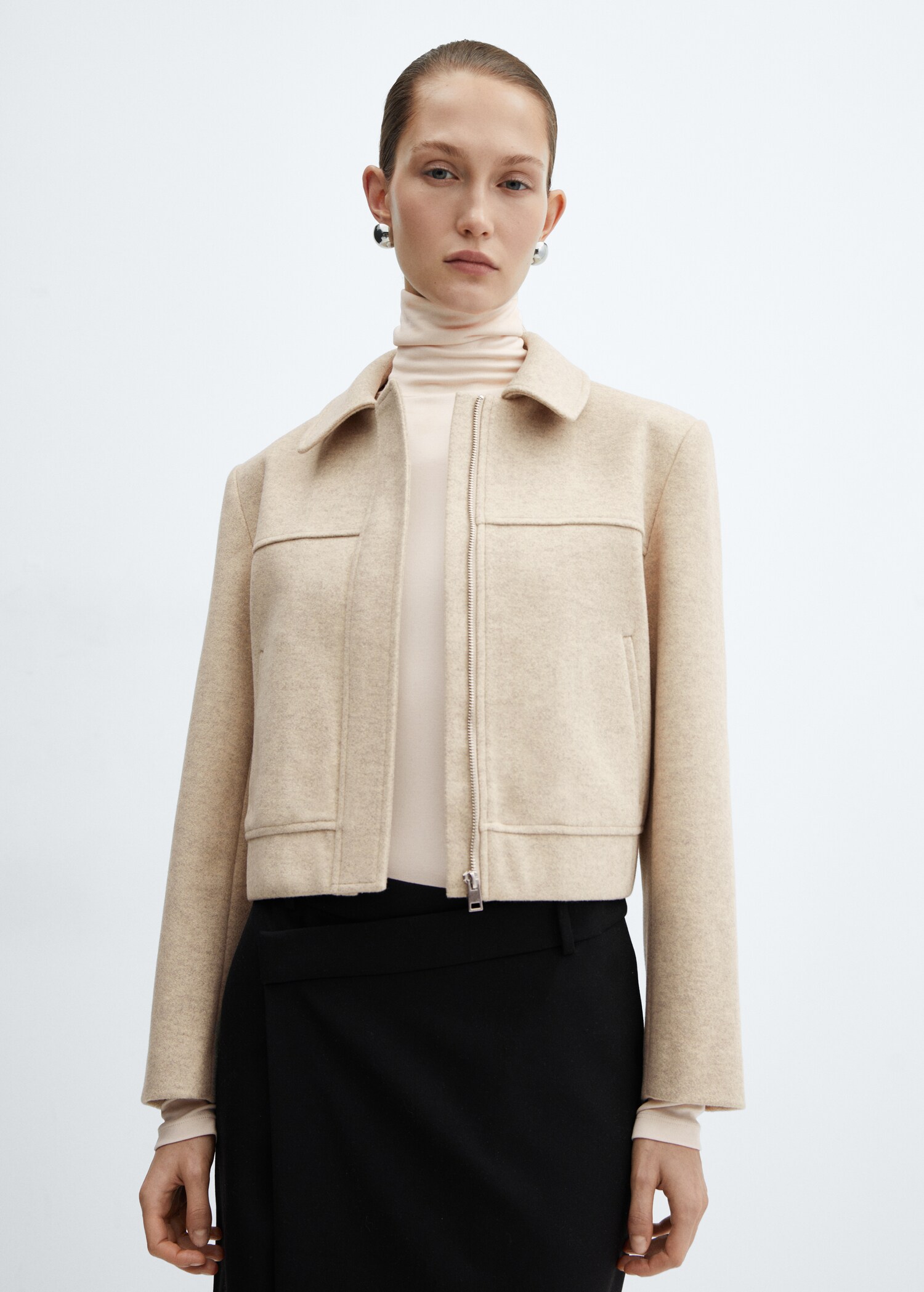 Zipper decorative seams jacket