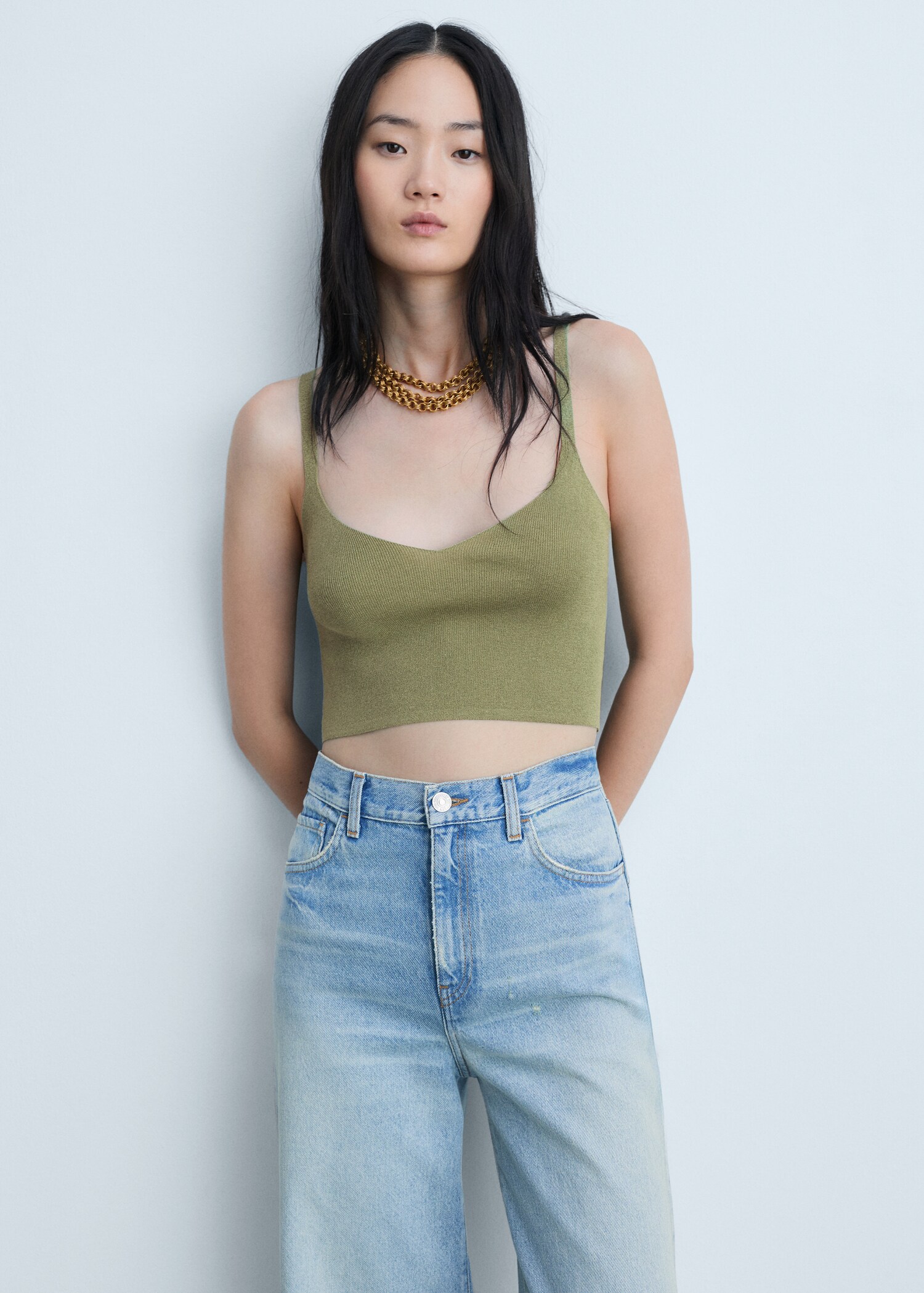Knitted cropped top