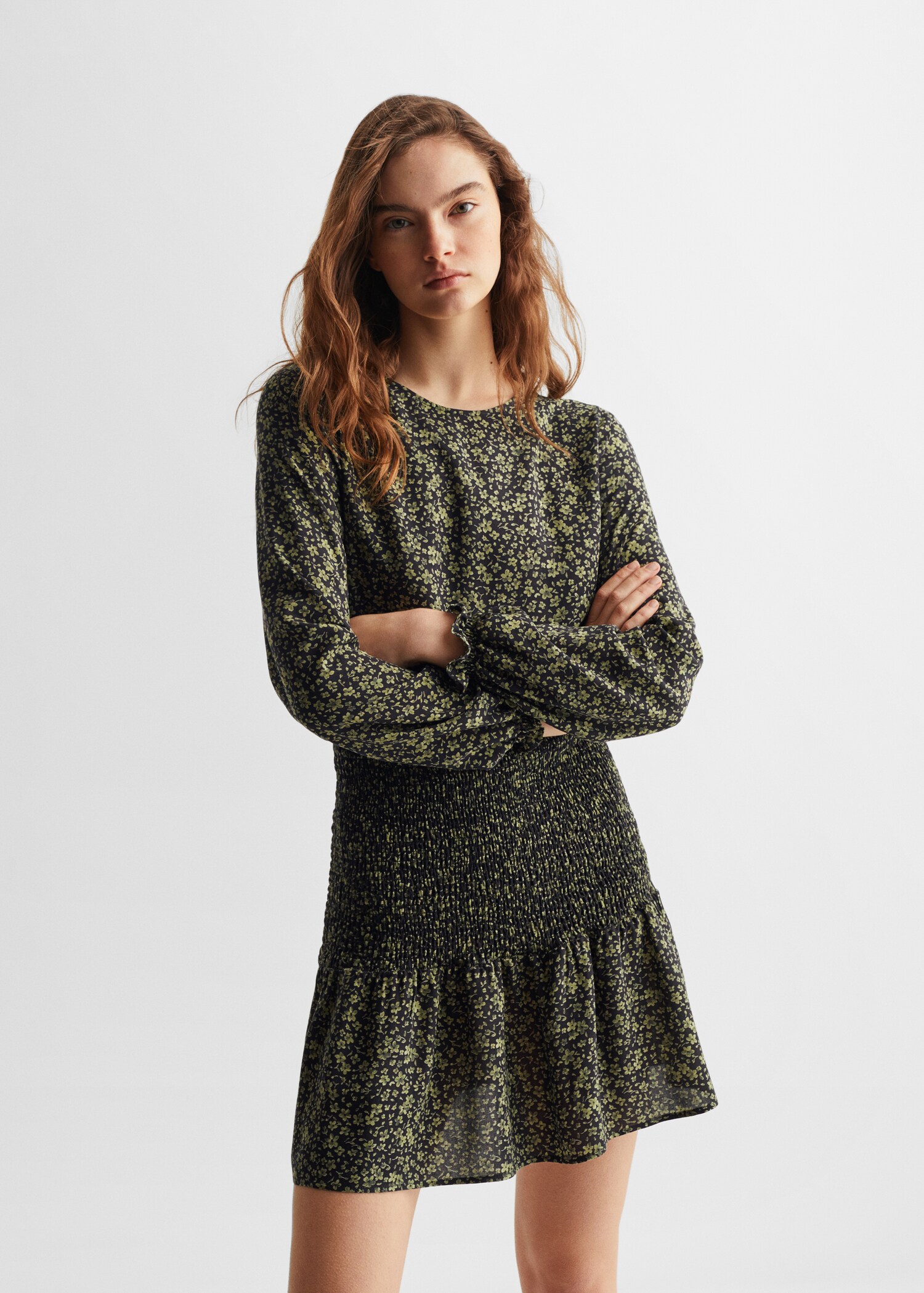Ruched floral dress