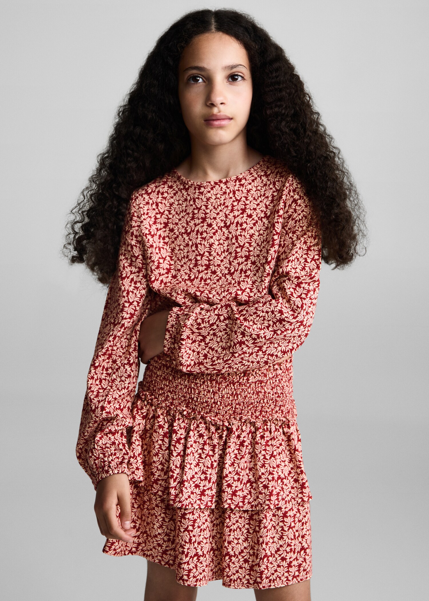 Ruched printed blouse