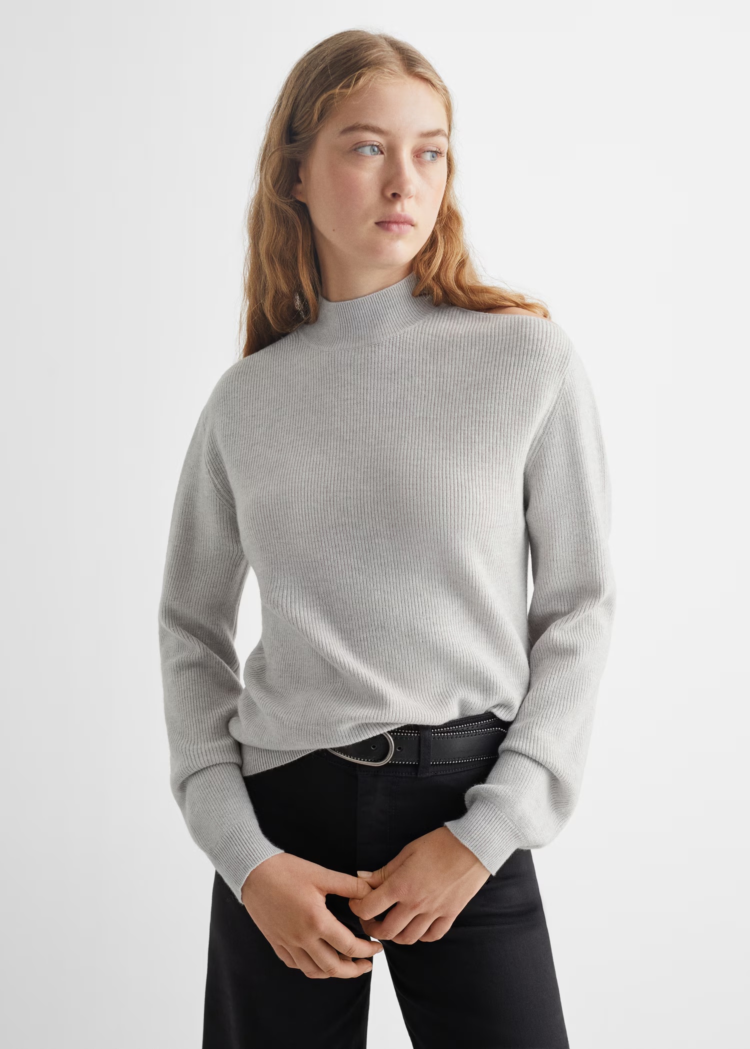Cut-out knitted sweater