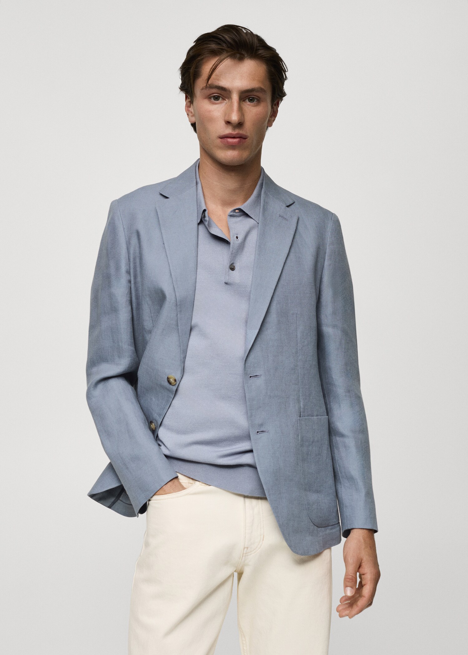 100% linen slim fit blazer