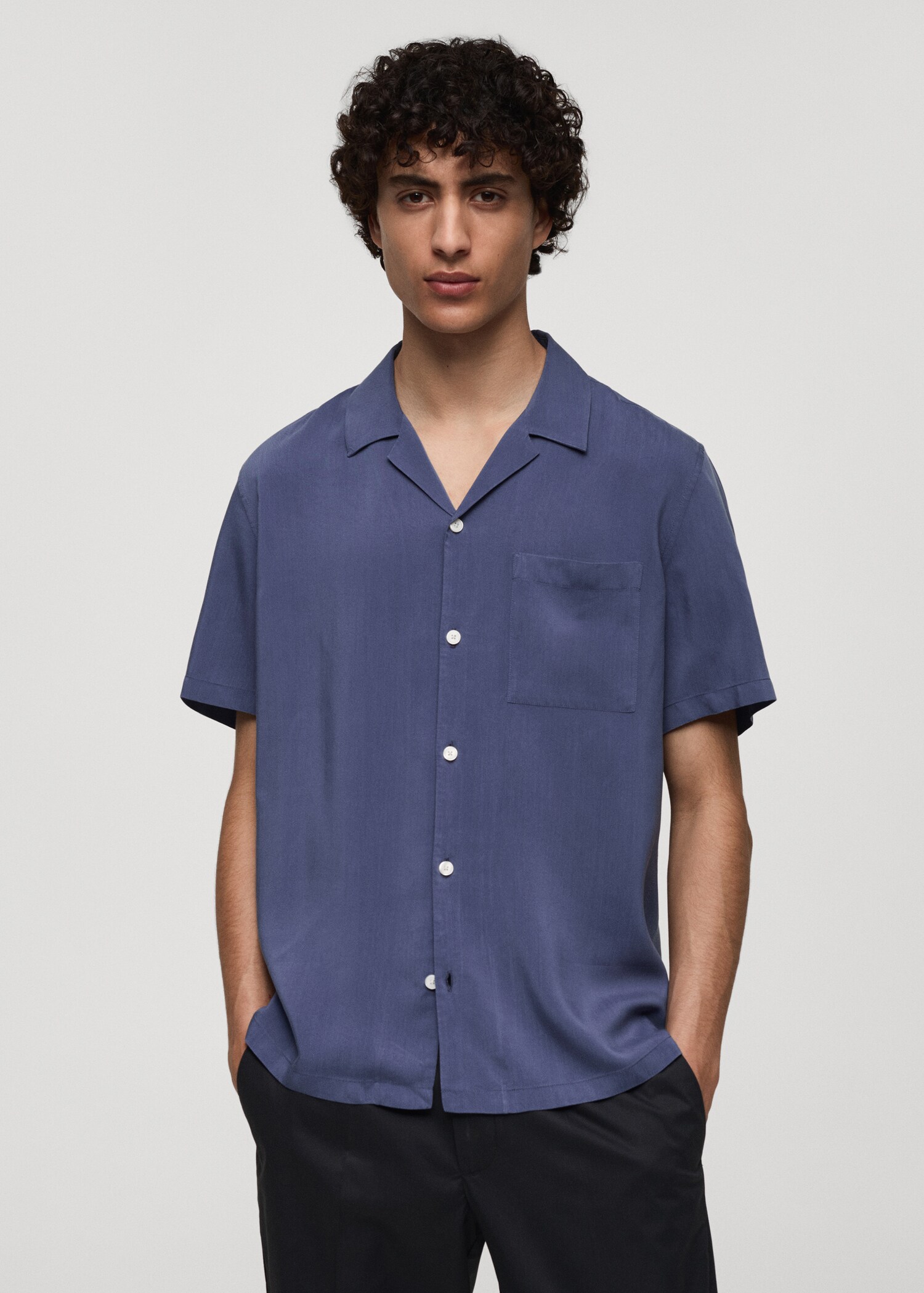 Regular-fit 100% Tencel shirt