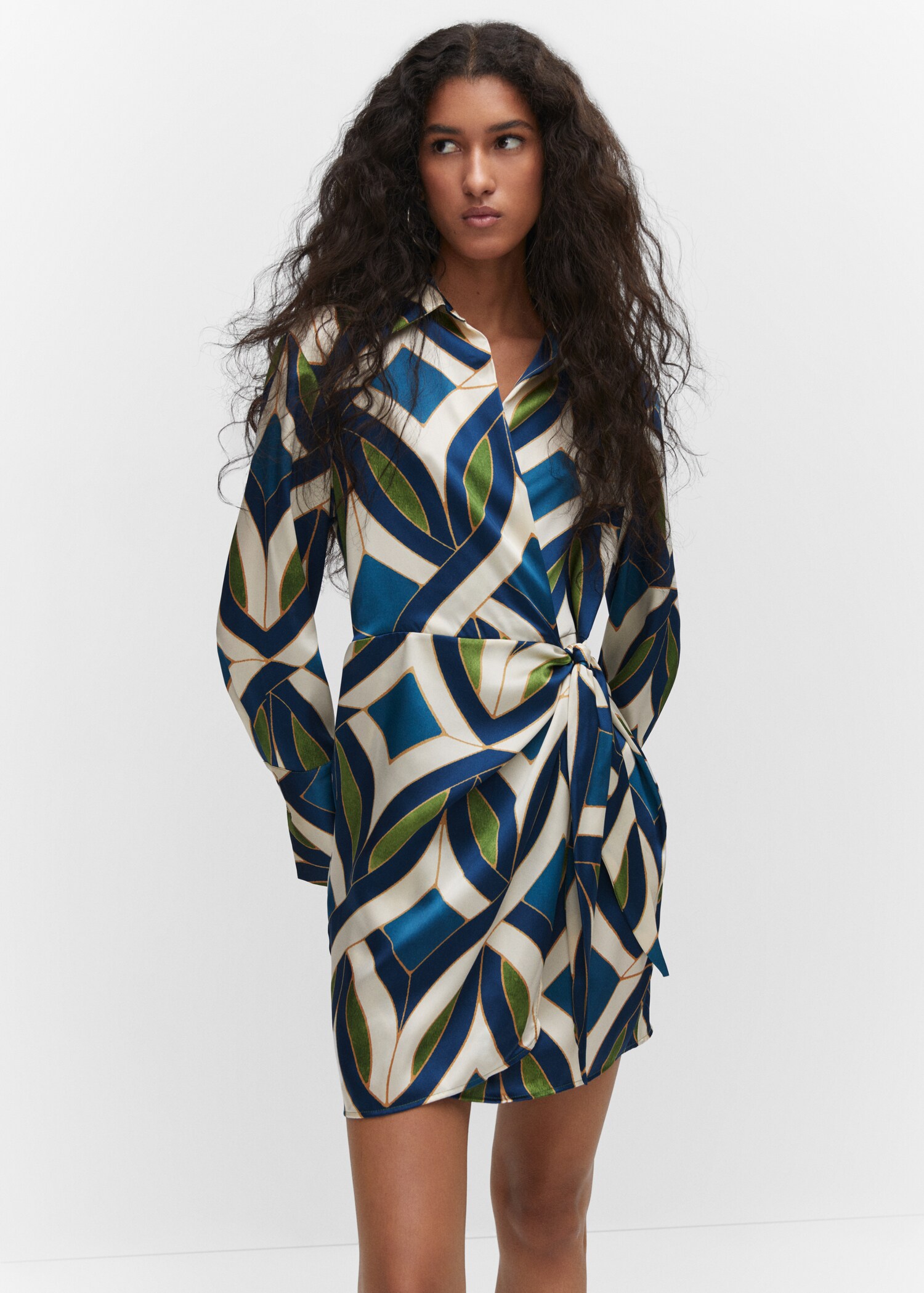 Printed satin dress