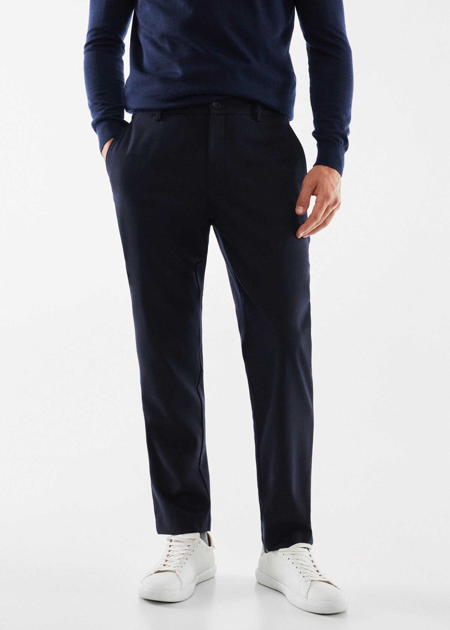Slim fit technical fabric pants