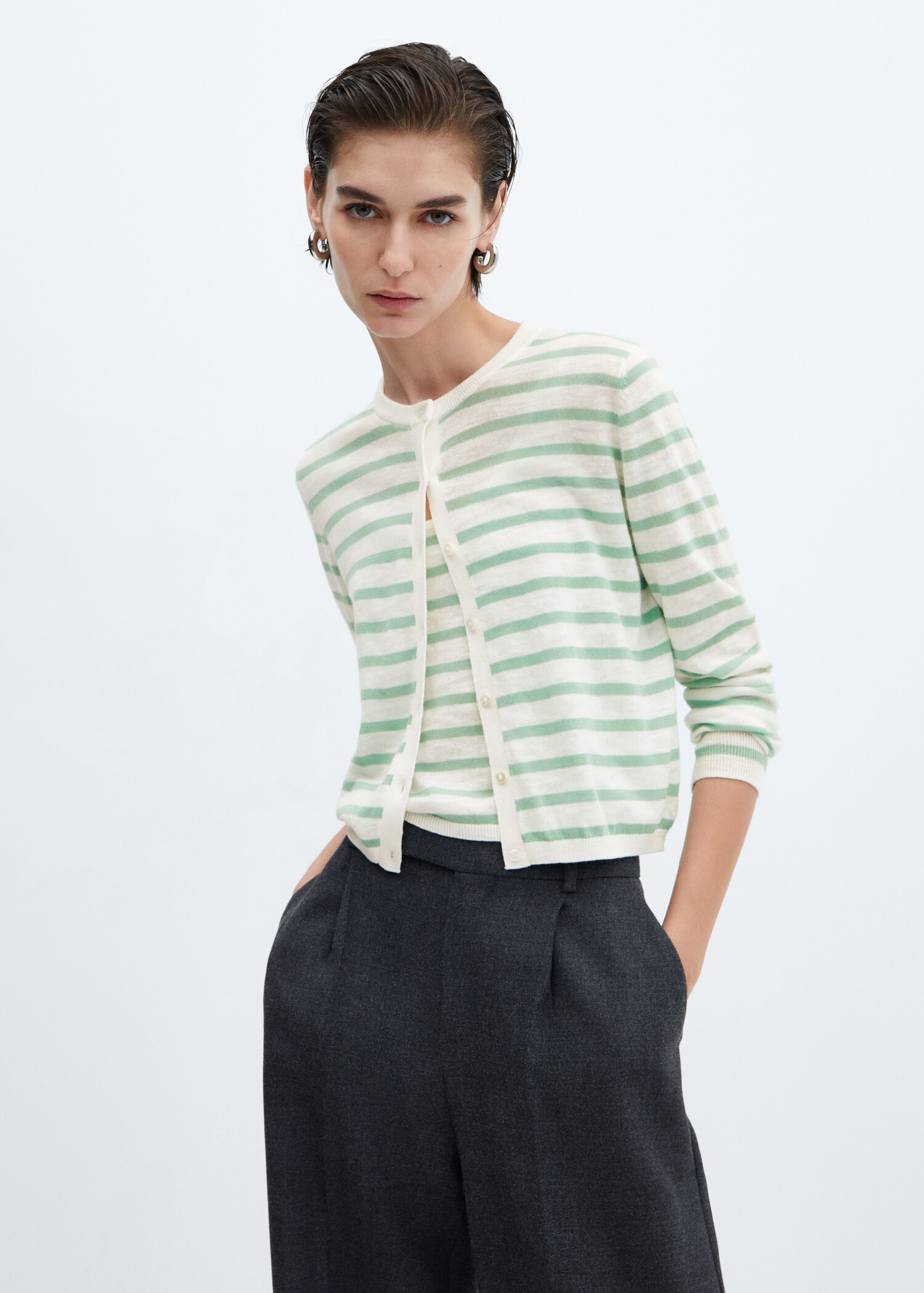 Stripped knit cardigan