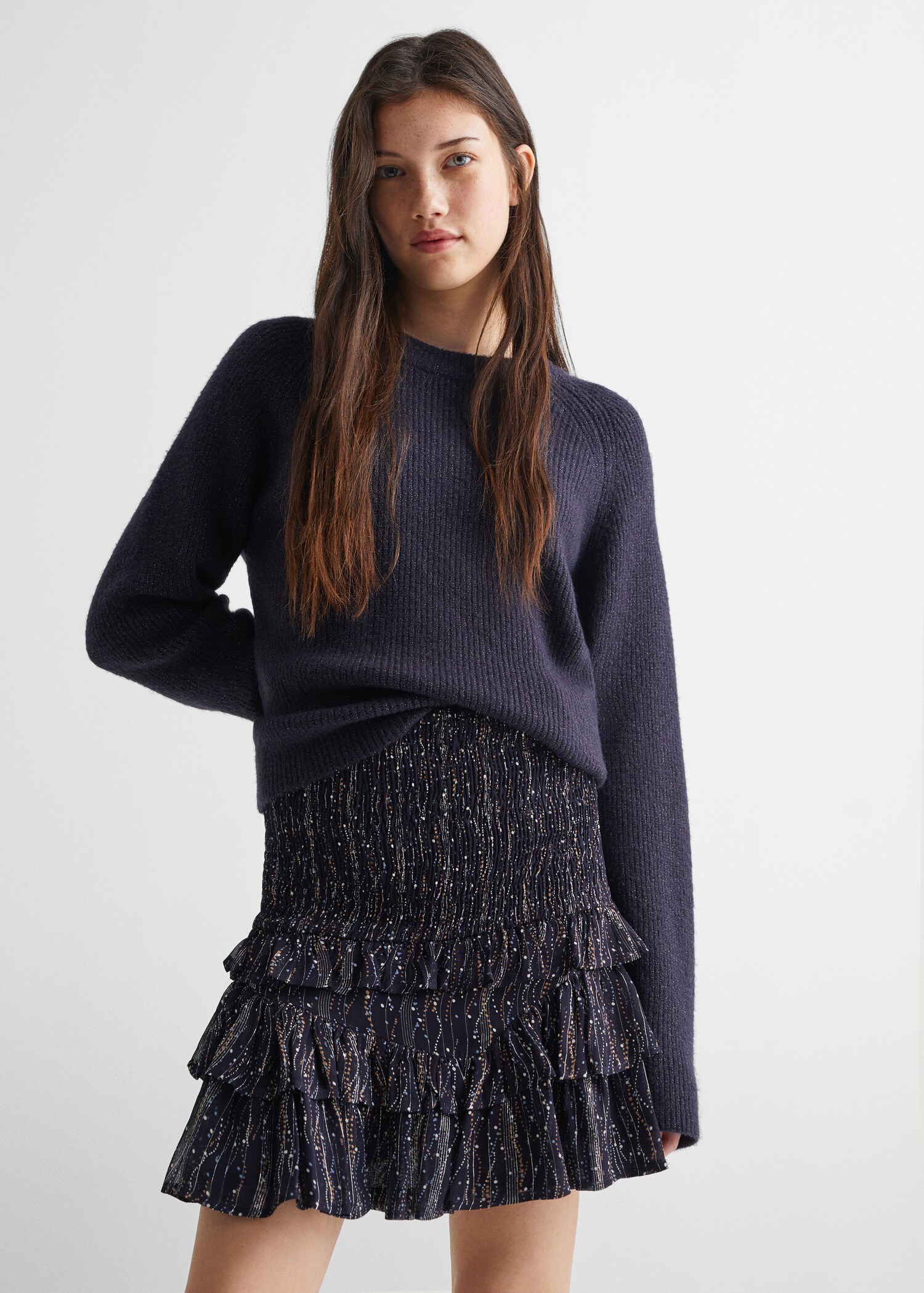 Printed ruffle skirt