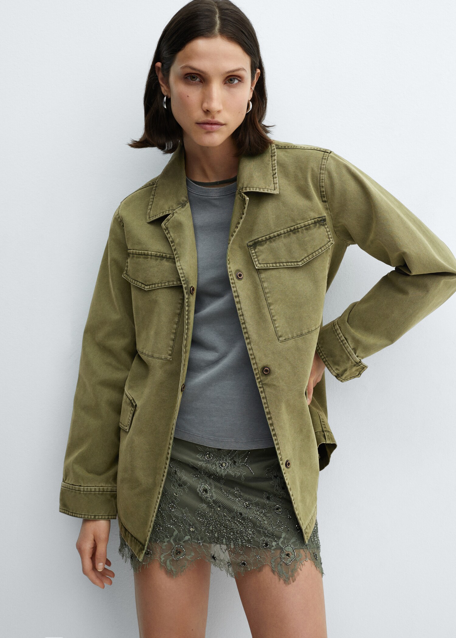 Pocketed cotton overshirt