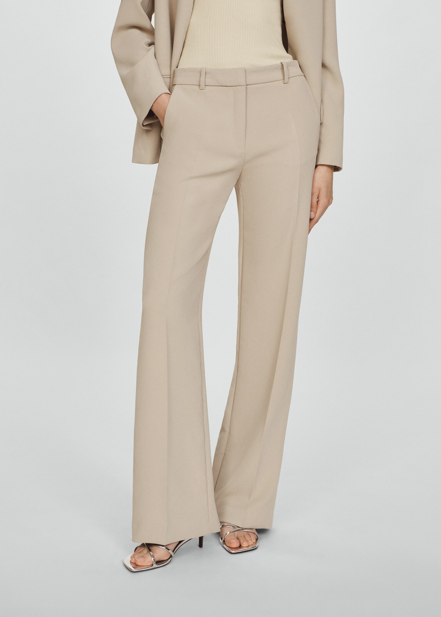 High-rise wide leg pants