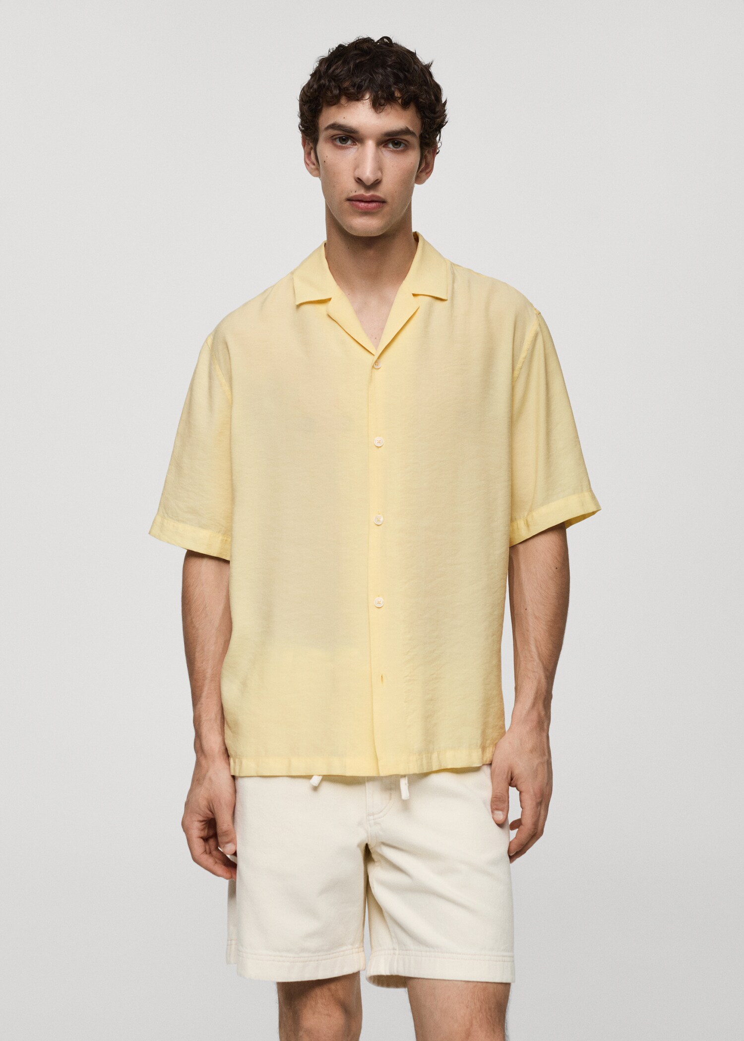 Modal shirt with bowling collar