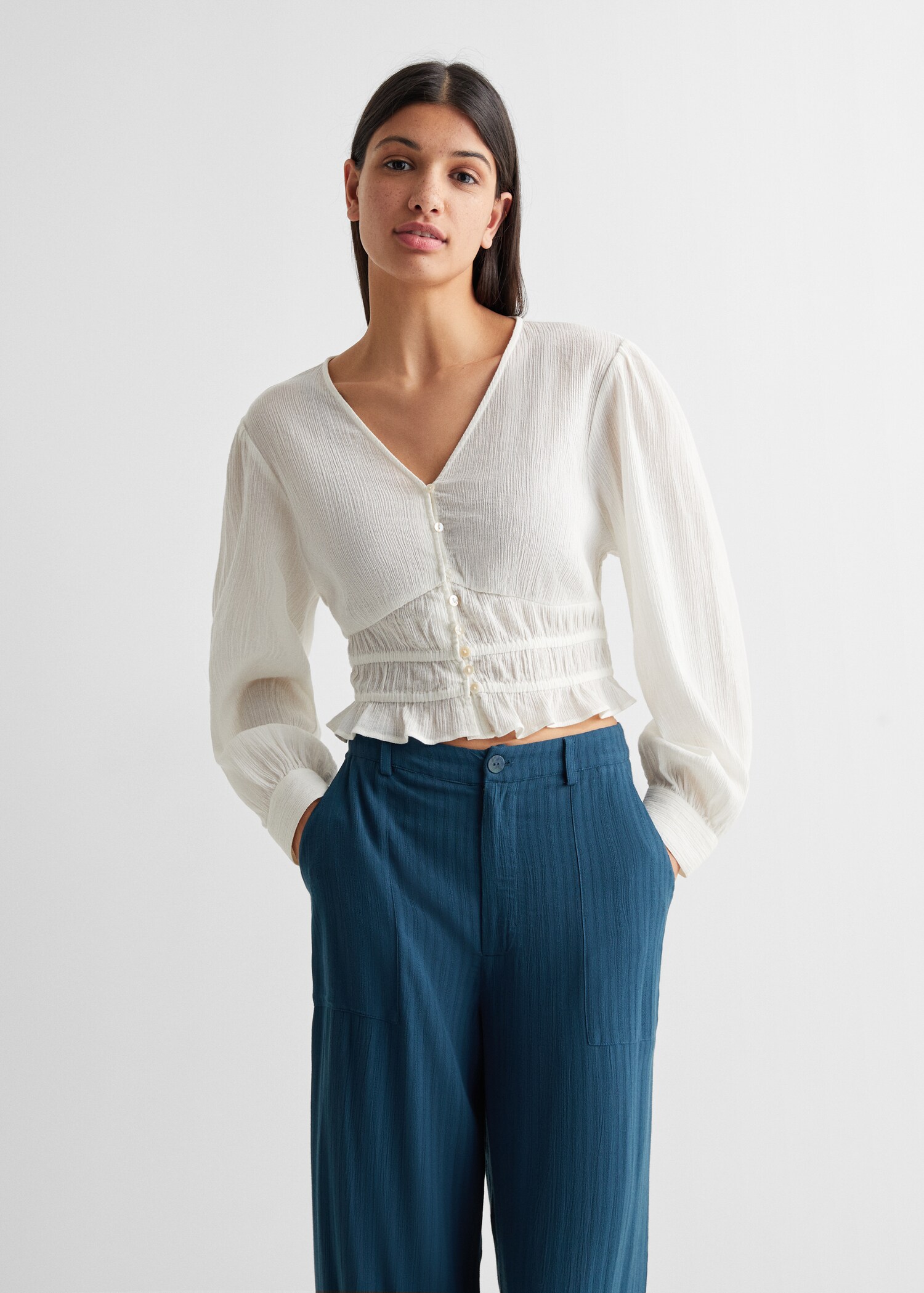 Straight striped trousers