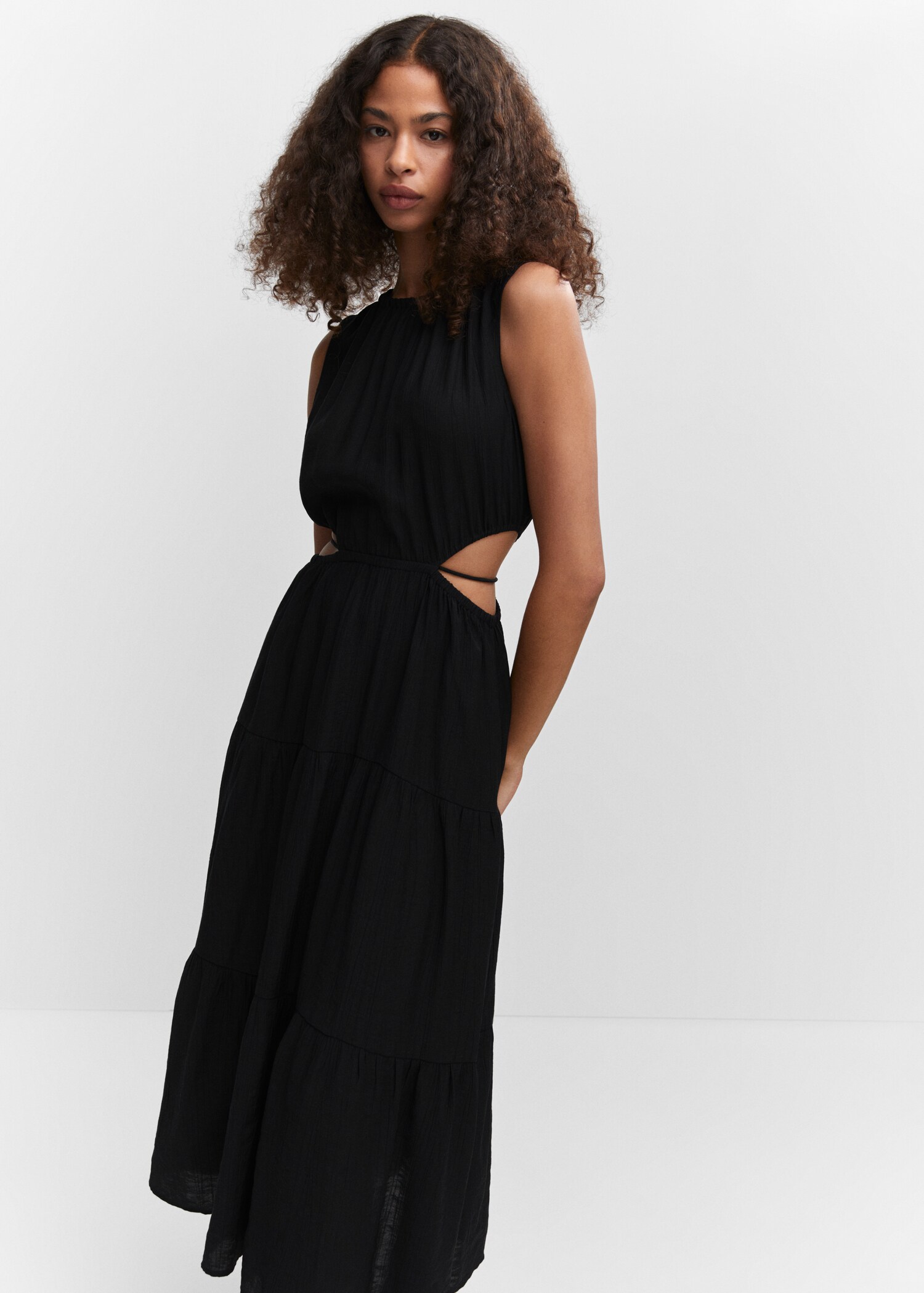 Flared dress with openings