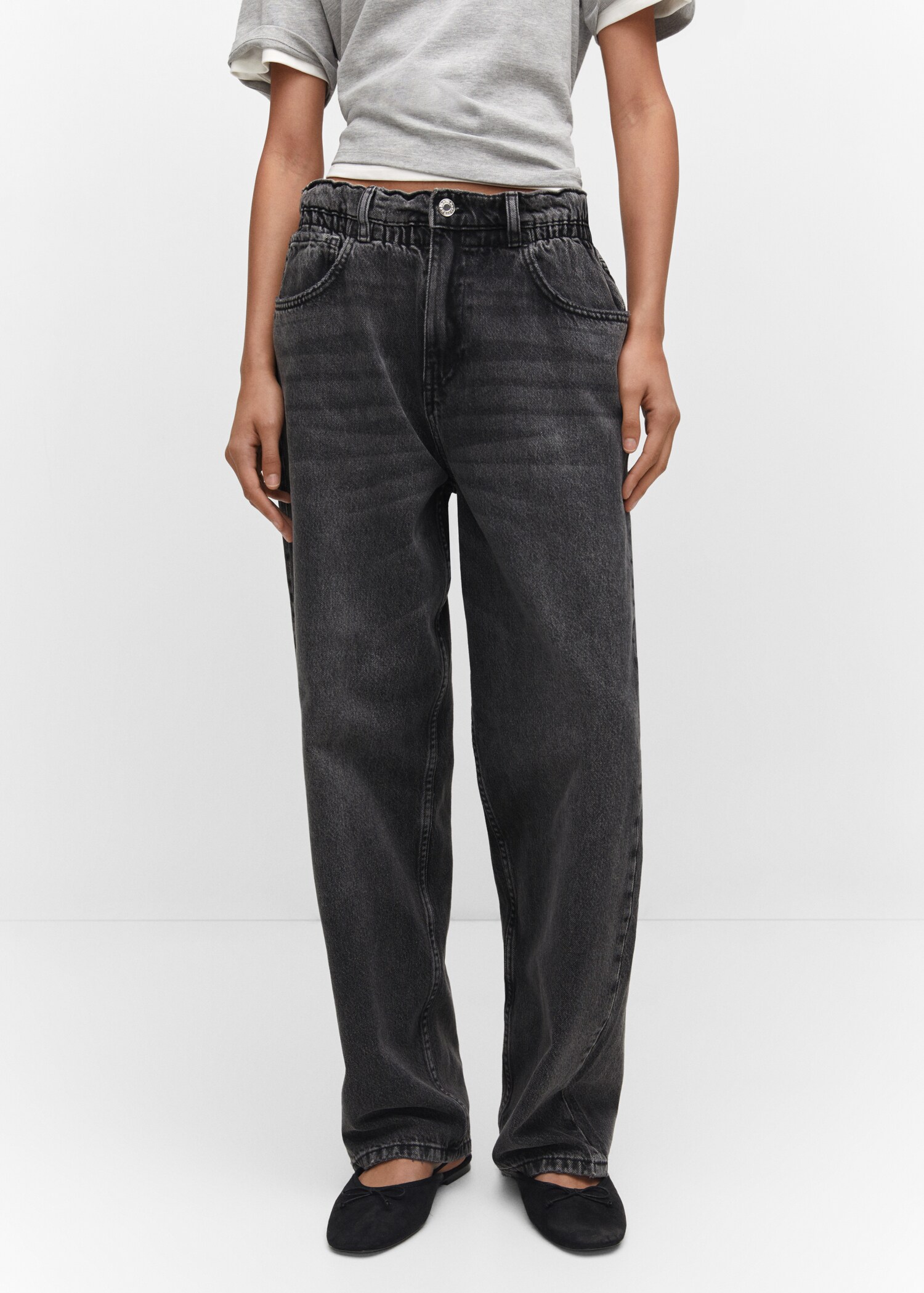 Waist straight Slouchy jeans