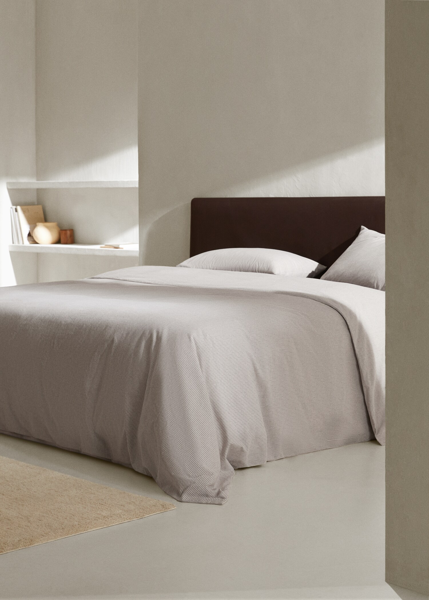 Striped flannel duvet cover Queen bed