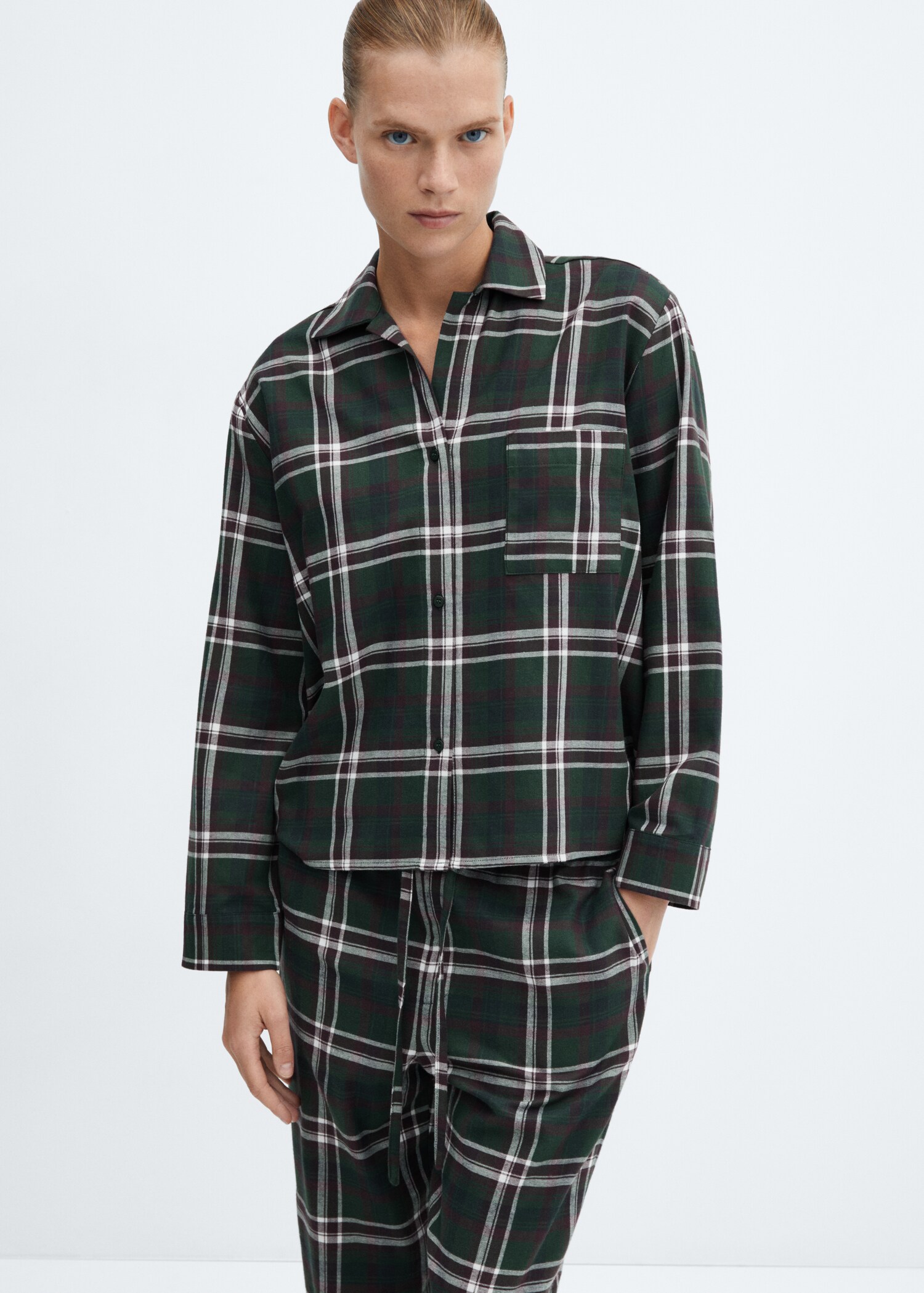 Flannel cotton pyjama shirt