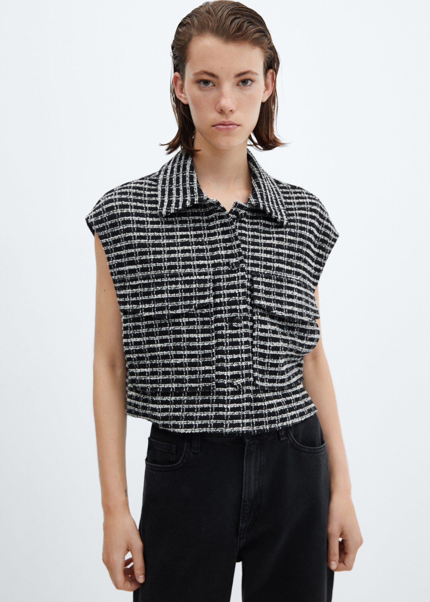 Oversized tweed  gilet