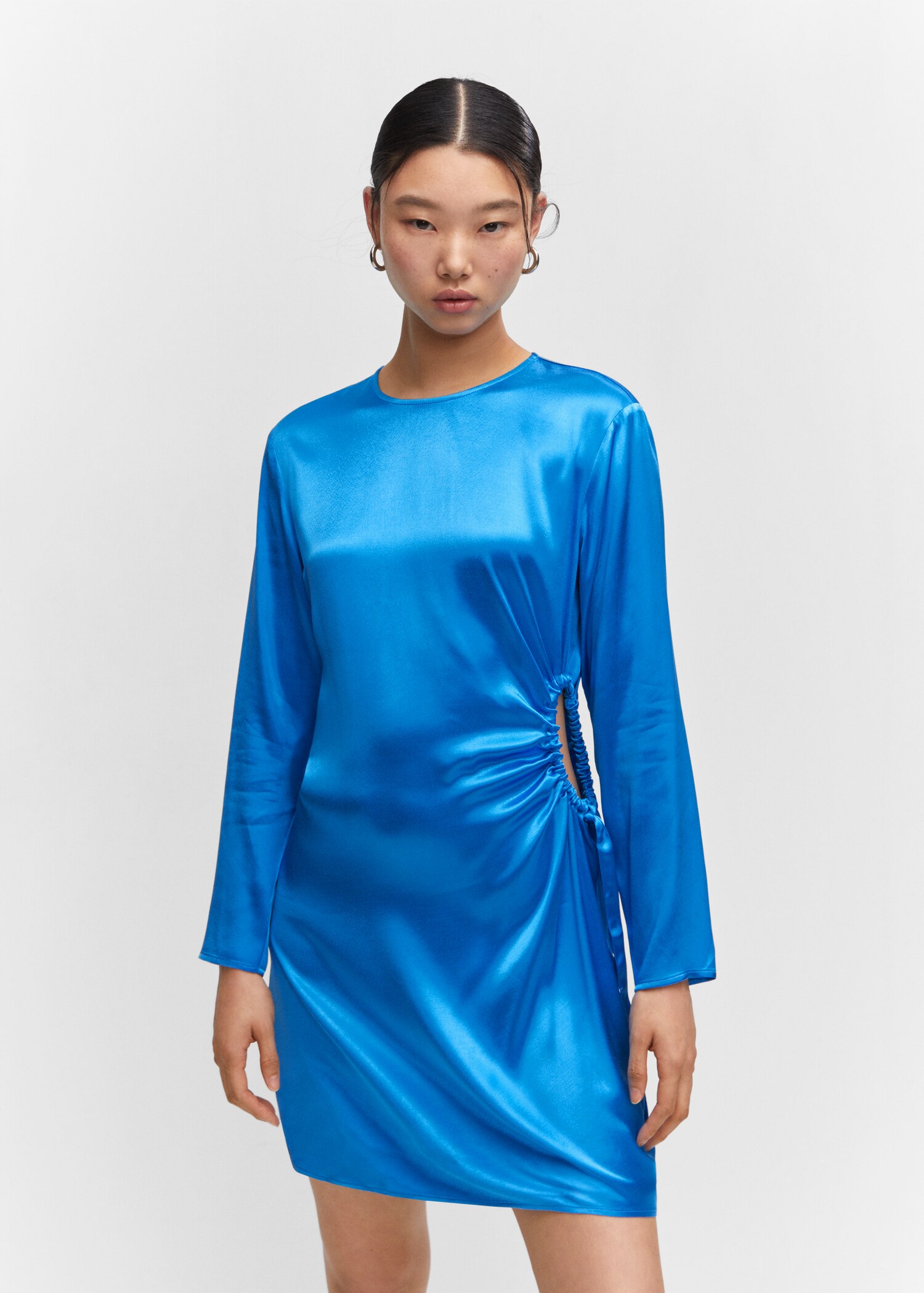 Side-slit satin dress